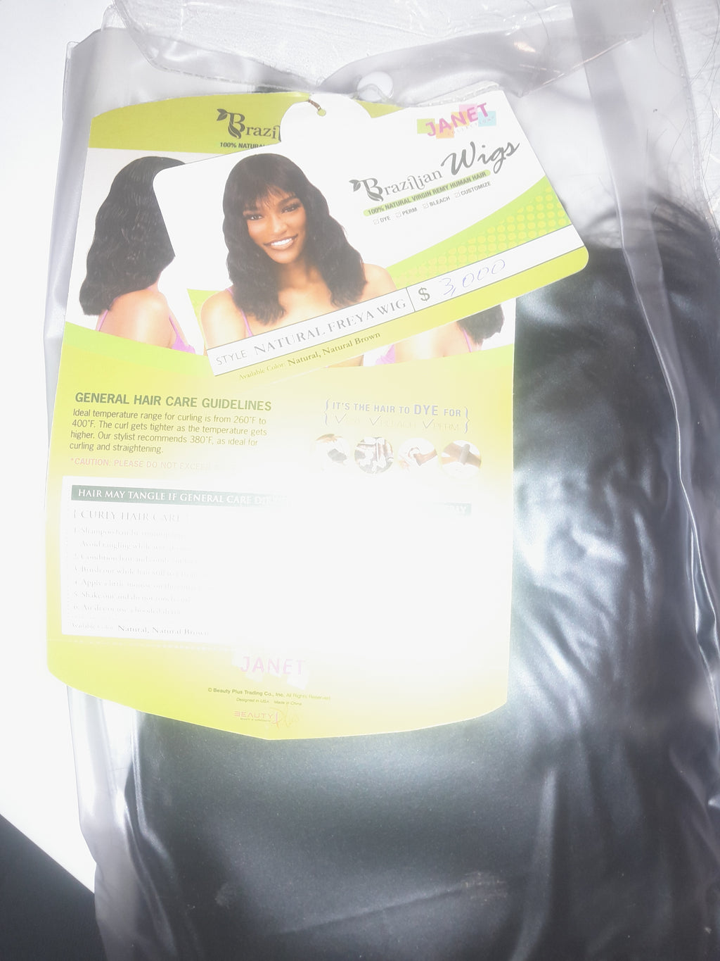 100% Naturligt Hår Peruk | Långt, Svart, Vågigt med lugg & Silkeslent