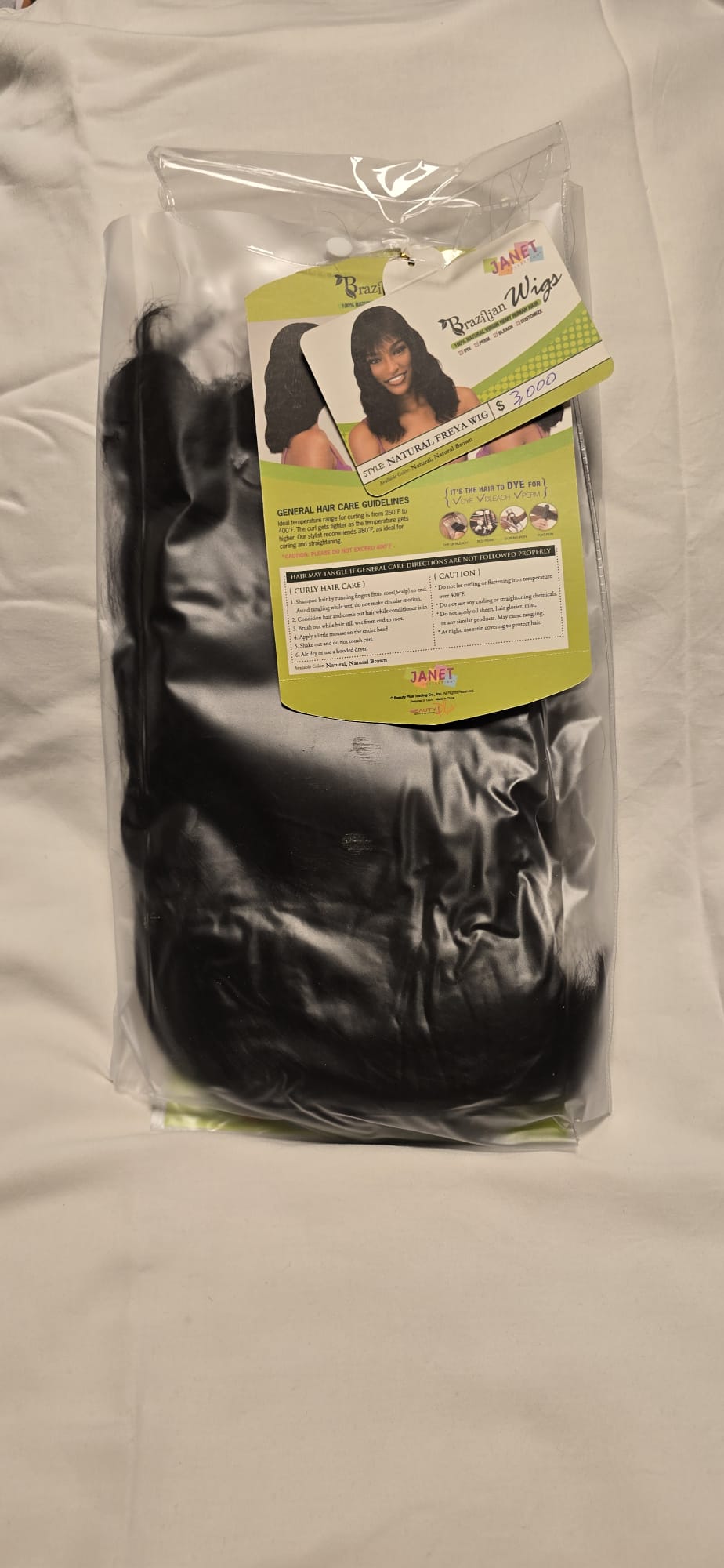 100% Naturligt Hår Peruk | Långt, Svart, Vågigt med lugg & Silkeslent